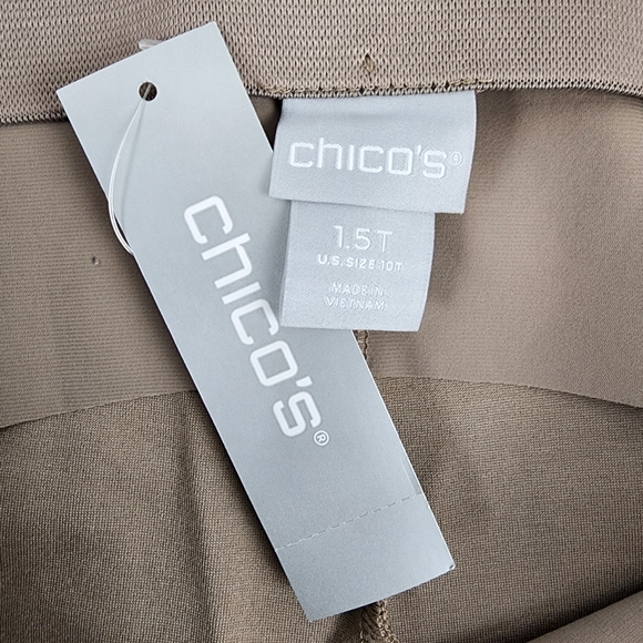 Chicos Pants Women 10T So Slimming 360 Juliet Full Length Mountain Stone Tan NWT - Picture 5 of 13